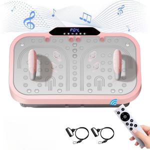 Agilithor Vibration Plate Exercise Machine with Bluetooth & Remote Control, 20 Speeds, Total Body Workout, Easy Storage, Pink