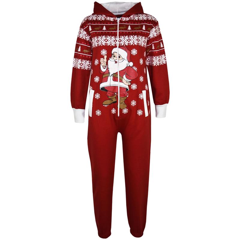 Kids Girls Boys Novelty Christmas Santa Claus Penguin Snowman Reindeer Print Onesie All In One Jumpsuite New Age 5-13 Years 2