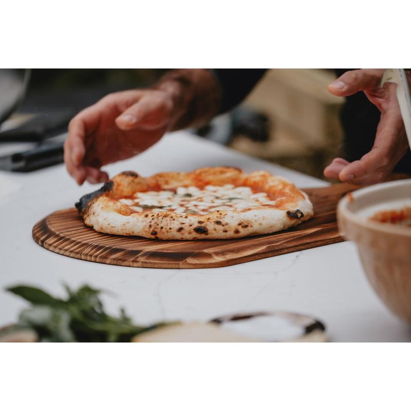 Wooden Serving Board - Premium Pine Burnt Wood Finish for Kitchen or Outdoors - Gino Pizza Ovens 6