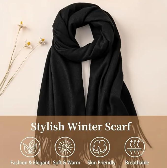 Womens Winter Warm Scarves Plain Soft Touch And Cozy Scarves For Girls Women Plain Neck Scarves shawl 1