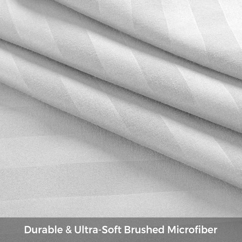 Tifl Stripe Fitted Sheets for Double Size Bed - Extra Deep 25CM Bed Sheets with Elastic Corners - Anti-Allergic Fade Resistance - Soft and Breathable - Skin-Friendly - Solid Pattern Design - Double King Size Bed Cover 7