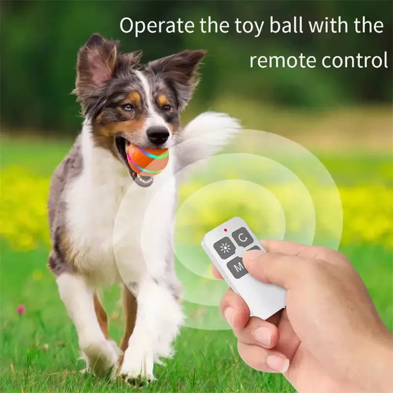 Smart Interactive Pet Ball Remote Control Flashing Rolling Jumping Rotating Waterproof Dog Chew Toy Ball for Aggressive Chewers 5