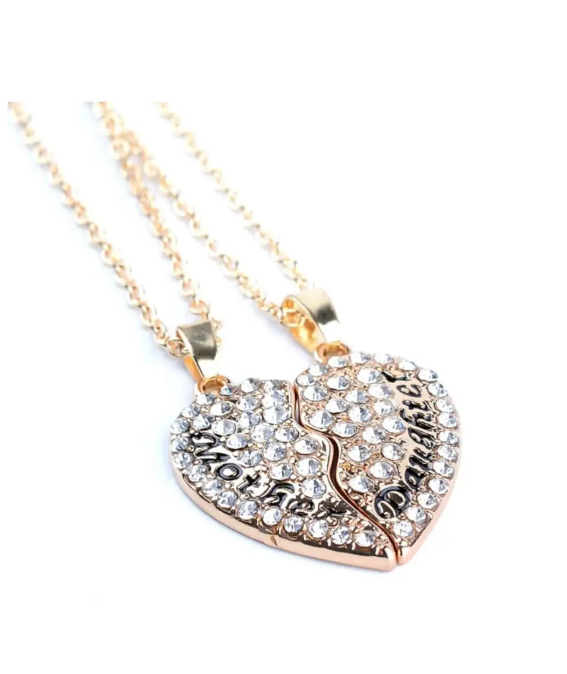 Mother and Daughter 2 Pc Moon start Necklace In Gold Gift Set Monthers day