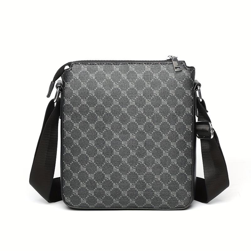 1 pza bolso bandolera Retro de PU, bolso de hombro de moda Simple, opción Ideal para regalo, para hombre de negocios 7