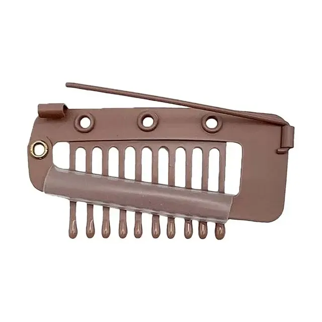 6 Pcs Chunni Clips Set with Safety Pin, Black/Brown/Golden/Multi-color 7
