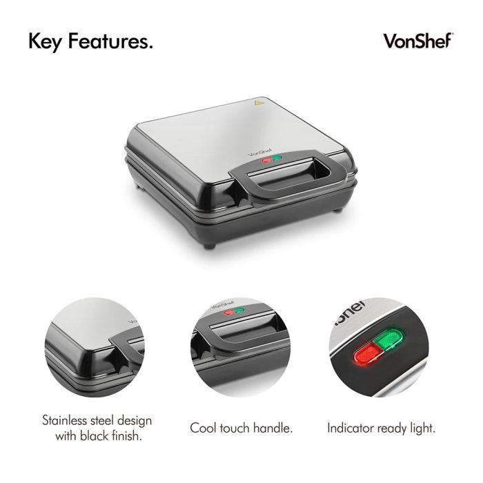 VonShef 1100W Quad Belgian Waffle Maker【UK SELLER】 3