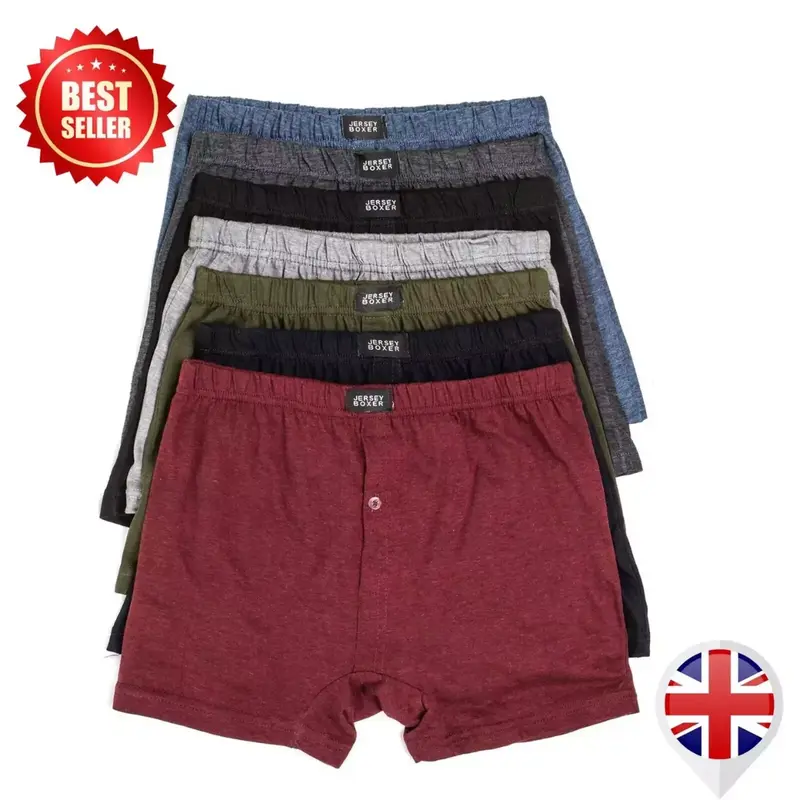 3 Pairs Mens Classic Boxer Shorts Briefs Comfort Fit Jersey Underwear Pants Assorted Colours Cotton Menswear 3