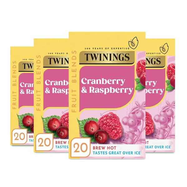 Twinings Cranberry & Raspberry 20 Tea Bags - 4 x 20 Tea Bags