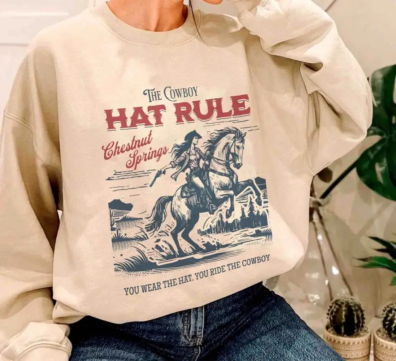 The Cowboy Hat Rule Chestnut Springs Sweatshirt, Bookish Cowgirl shirt, Cowboy Romance Reader Club, Western Book Lover.