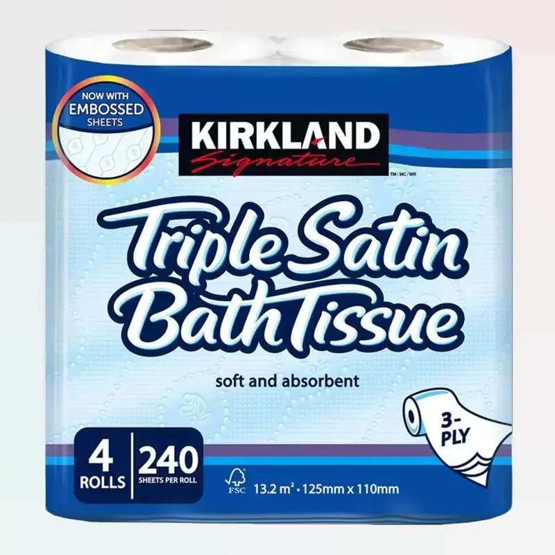 Kirkland Signature Triple Satin 3-Ply Toilet Tissue, 40 Rolls Pack of 2 - Soft and Durable 2