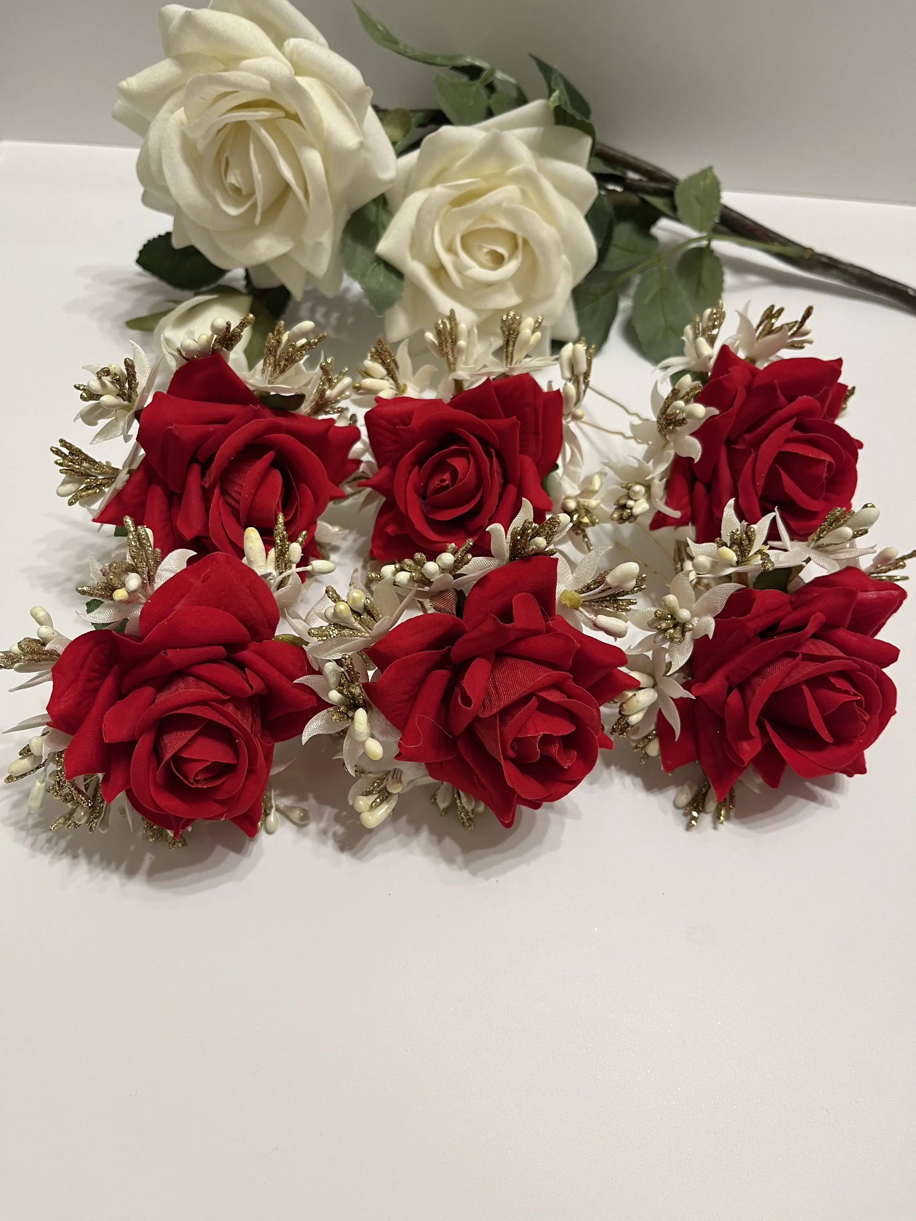 Indian Hair Flower ,Hair Pins, Bridal and Bridesmaid/Mogra/Gajra Hair Accessories