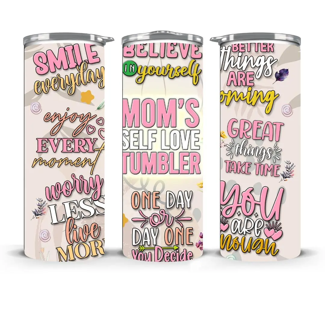 mums self love 20oz tumbler Bottle Drinkware Lid Stainless Steel Straw Water Bottles Cup Mug Flasks Bottled Portable Coffee Stylish