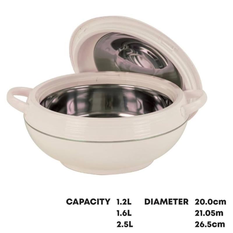 3pc Ambiente Casserole Set - Round Thermal Hotpot for Food Warmer, 3 Sizes (1.2L , 1.6L , 2.5L ) - Cookware 7