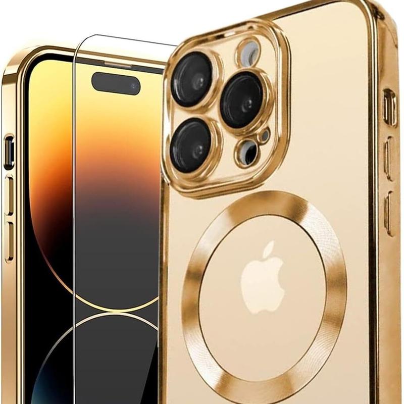 For iPhone 15 14 13 12 Pro 11 Clear Phone Case Magnetic MagSafe Charging Cover 3