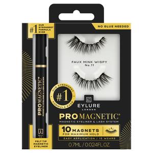 EYLURE Pro Magnetic 10 Mag Felt Tip Faux Mink Wispy No.11 - False Eyelashes Makeup Cosmetic Lash Extensions Gifting Presents Beauty Reusable Long Lasting Valentines Day Gifting Beauty