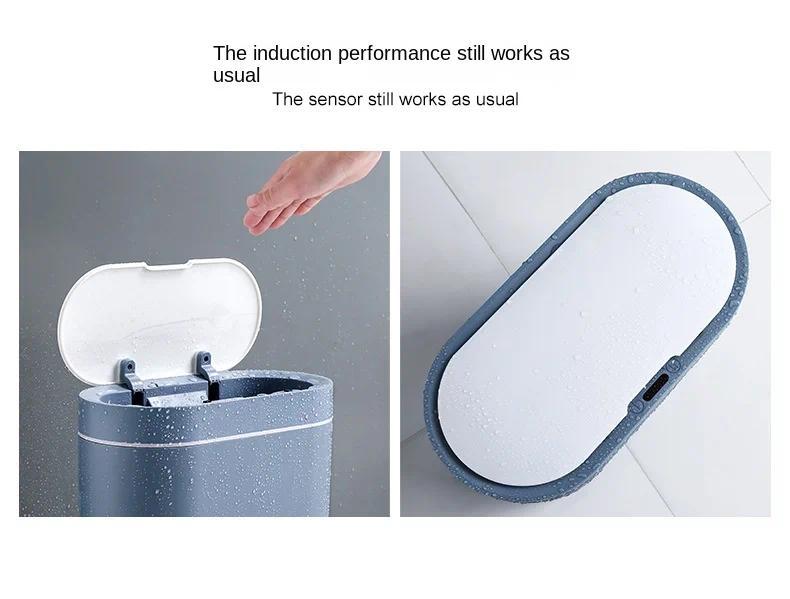 Product Introduction of 7L Trash Can Smart Sensor Trash Can Automatic Household Electronic Kitchen Trash Bin Toilet Waterproof Narrow Seam Sensor Bin 37