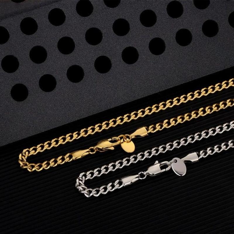 Casainte Necklace 4mm Cuban Chain Gold 3