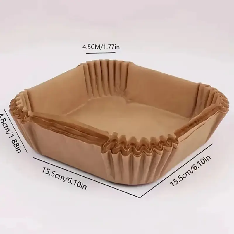 100pcs and 50pcs Disposable Parchment Paper Liners for Reusable Air Fryers | Easy Clean-Up, Non-Stick, Eco-Friendly | Air Fryer Accessories Bakeware Utensils Set Square Waterproof 5