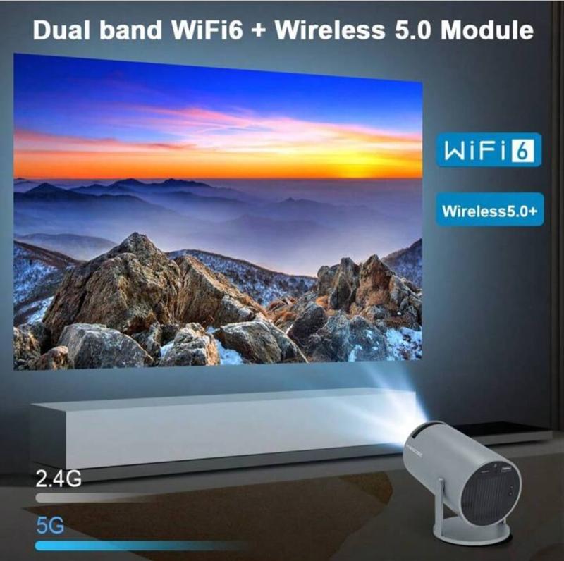 Magic Cubic | Transpeed Projector 4K | Grey/Black/White | Android 11 HY300 | Dual Wifi6 | 260ANSI All winner H713 BT5.0 1080P 1280*720P Cinema Outdoor Portable Projector | 180 Degree Bluetooth Audio 3