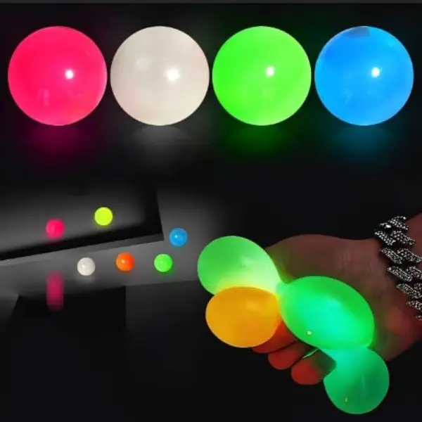 4Pcs Sticky Balls for Stress Relief, Fidget Toys for Kids and Adults, Sensory Toys for Autism and ADHD, Perfect Party Bag Fillers