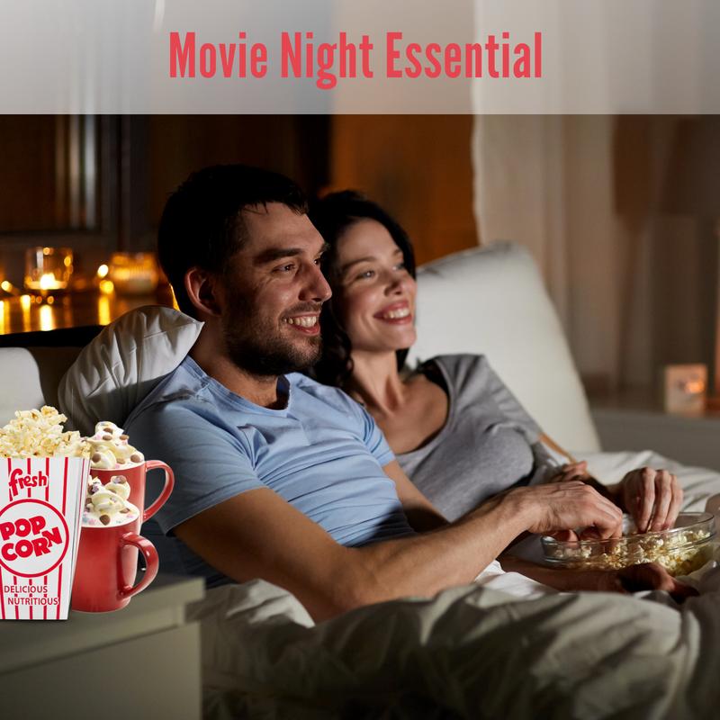 Movie Night Hamper - Galaxy Hot Chocolate Gift Set, Microwave Popcorn - Hot Chocolate Mix, Chocolate Drops, Marshmallows, Sprinkles - Birthday Hamper, Movie Night Box, Family Hamper, Snack Hamper 4