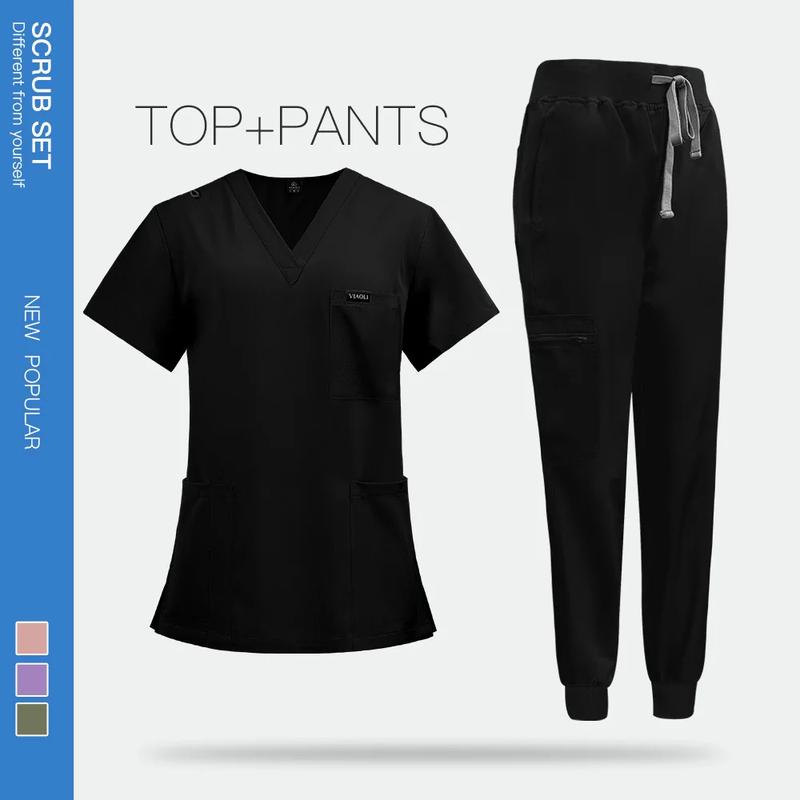 Product Introduction of Surgical Uniforms Woman Nursing Enfermeria Sets Top Pant Articles Medical Uniform Scrubs Clinical Beauty Salon hospital Suits 11