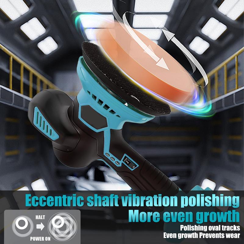 Cordless Car Buffer Polisher for Makita Battery, Polisher Kit Electric Polishing Machines Compatible with Makita 18v - 150MM 6 Speed ​​Car Buffer Polishing for Auto Detailing/Polishing/Waxing, with 16 Polishing Accessories 4