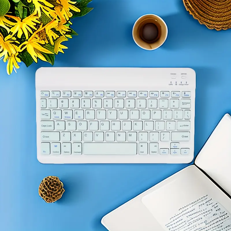 Wireless Keyboard, Mini Keyboard For IPad IPhone Mobile Phone Tablet Laptop, 4 Colors Available, Slim And Mute Multi-Device, Support Three Systems, For Android IOS Windows System Devices. Stylish Portable And Convenient Universal Multi-Device Mini Wireles 1