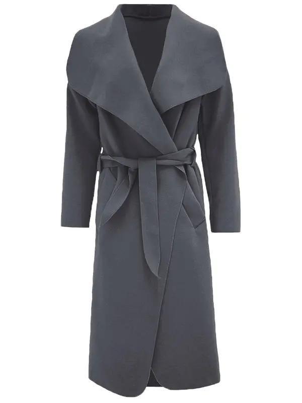 Womens Long Waterfall Italian Duster Coat  Belted Trench Jacket Winter Cardigan Size 8-22. Fit Womenswear Black Comfy Lightweight Long Sleeves Party Tops celebrity style winter Ladies Underwear Lady Outerwear Comfort Longsleeves Minimalist 4