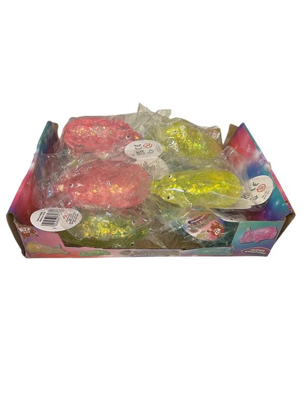 Glittery Pig  - Sugar filled -Squeeze Me - Squish Me - Random colour selected - Slowly oozes back to shape 1