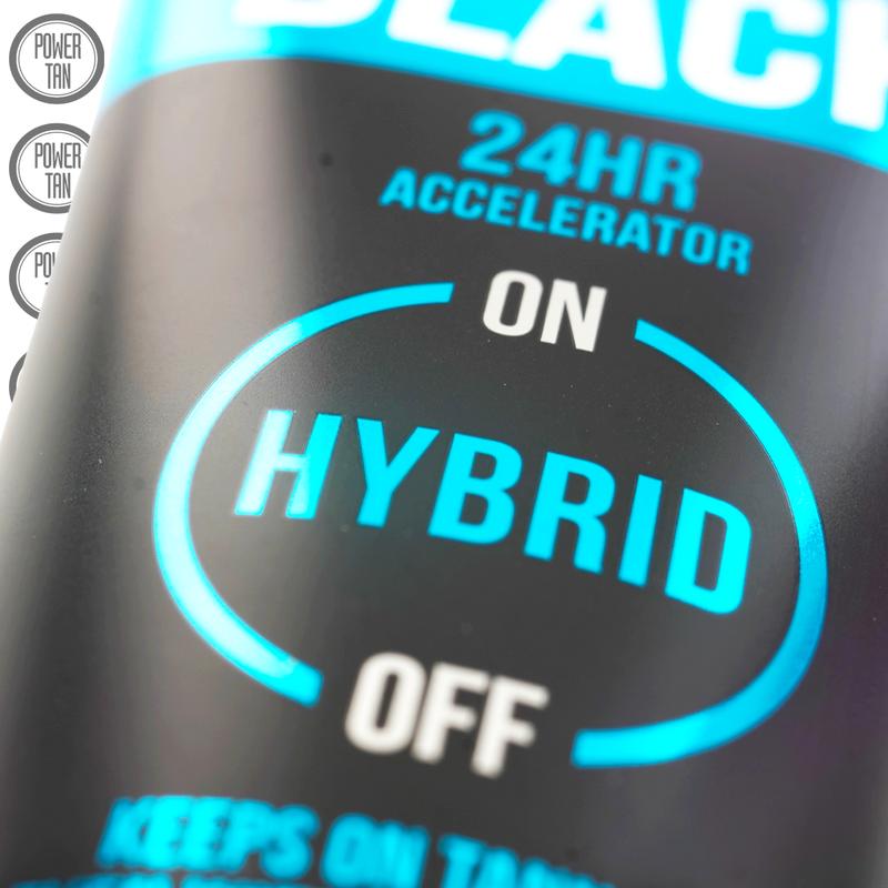 Power Tan Non-Stop Black (DHA FREE) 24hr Hybrid Sunbed Tanning Accelerator Lotion Cream Self Tan Tanning Applicator Skincare 3