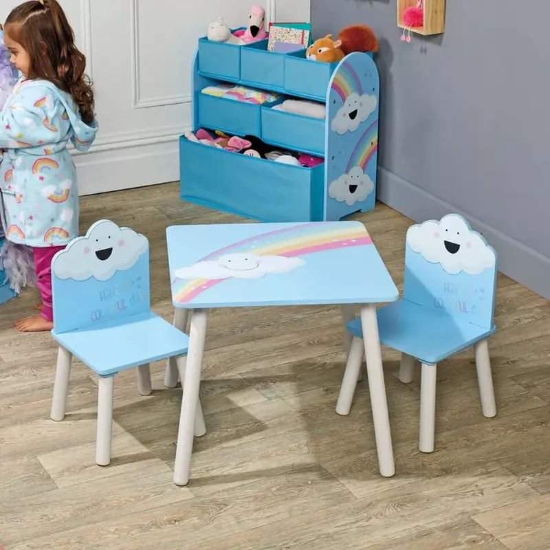 ABC Alphabet Plastic Children's Table and Chair Set for Toddlers and Kids (Blue, Pink) Special Gift for Toddlers 1