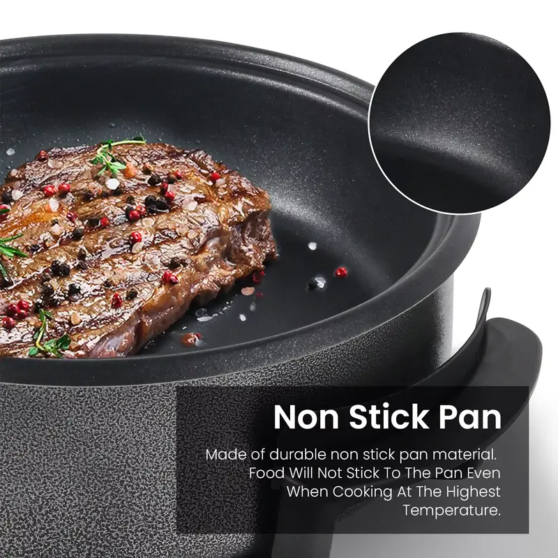 Superlex 30CM Electric Frying Pan with Glass Lid Multi-Function Healthy Cooker Easy Clean 1