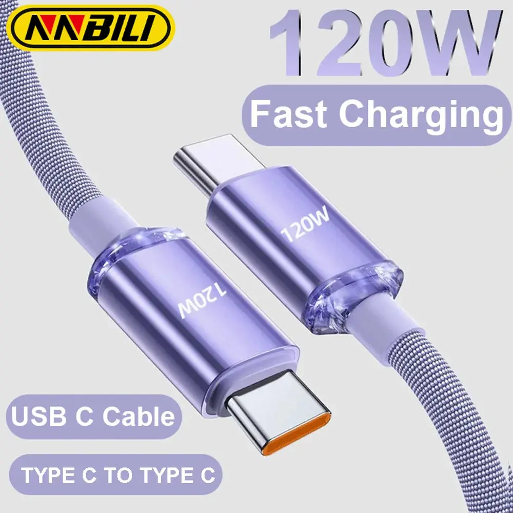 120W USB-A to USB-C PD Fast Charging Cable for iPhone  Samsung