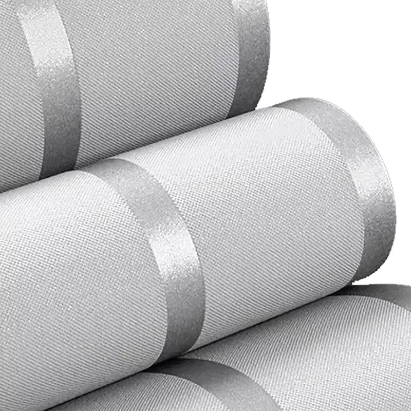 Modern Silver Grey Wallpaper Horizontal Vertical Stripes Embossed WallPaper Roll 5