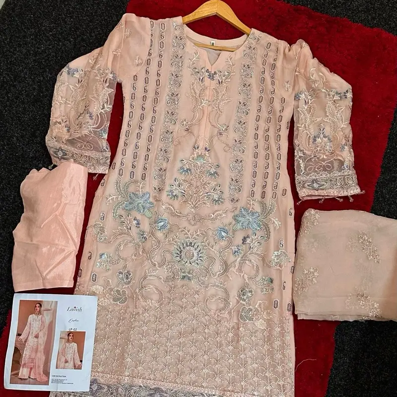 Lavish Euphoria chiffon embroidery stitched Pakistani womenwear dress stitched Womenswear Long Sleeve