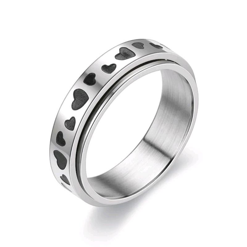 Love Heart Anxiety Fidget Ring Man Woman Birthday Anniversary Engagement 1