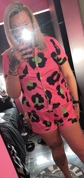 Product Review of Two-piece Set Women's All Over Leopard Print Contrast Binding Lapel Shirt & Shorts Pyjama, Casual Comfy Short Sleeve Pocket Top & Shorts Pj Set, Pajamas, Ladies Sleepwear for All Seasons, Pajamas from b**e 0