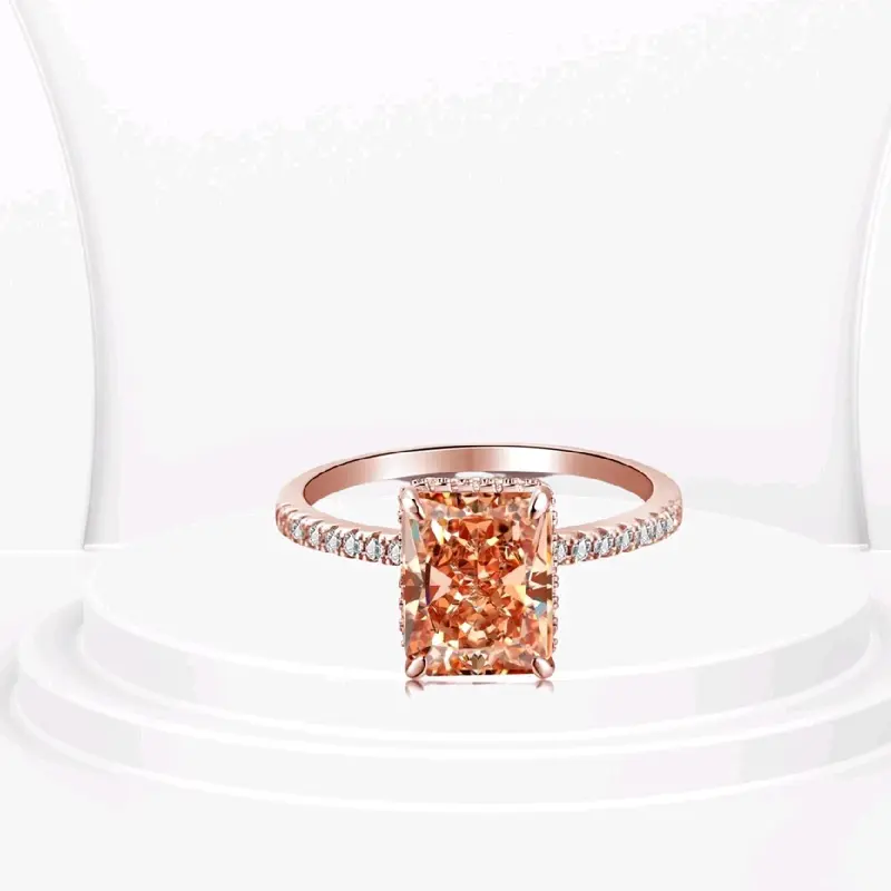 Monaco 925 sterling silver ring pink engagement 7