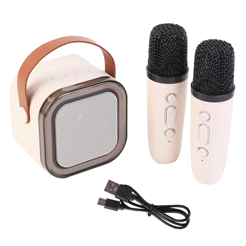 Mini Bluetooth Karaoke Machine with 2 Wireless Microphones and RGB Colorful Light, USB Rechargeable Stereo Sound KTV Karaoke Speaker Sound System Audio for Kids Adults Gifts, Birthday Present, Children's Day Gift For Girls Boys 8