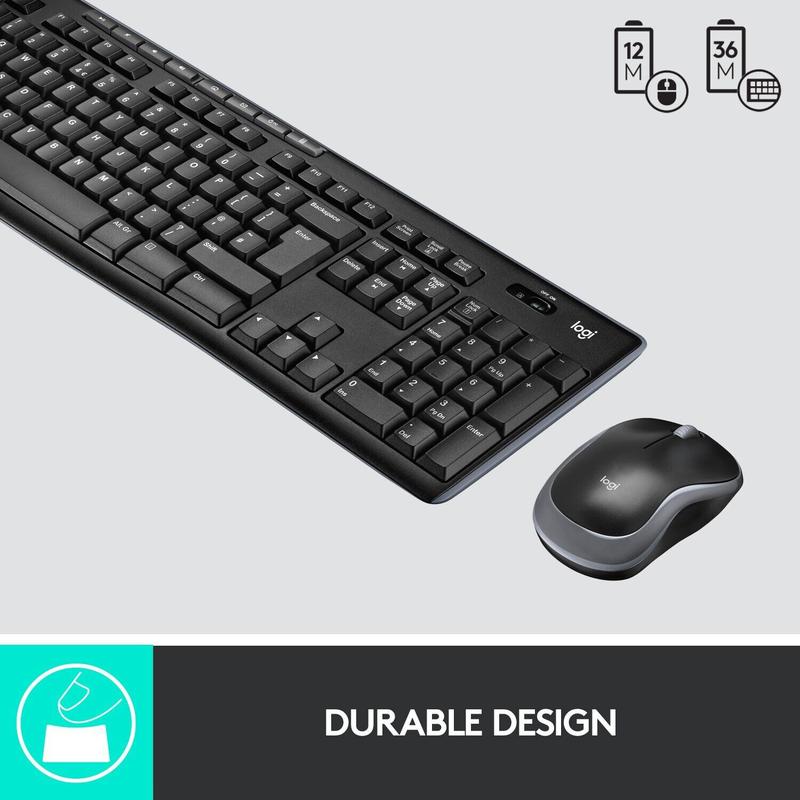 Logitech MK270 Wireless Keyboard and Mouse Combo Full-size Numeric Keypad UK 4