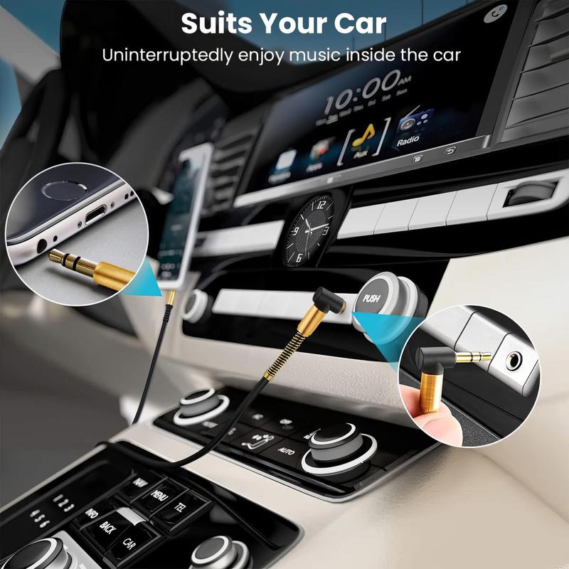 ULTRICS AUX Cable, 3.5mm Right Angle Gold Plated Jack Audio Cable, Male to Male Auxiliary Cord Home Car Stereo Lead Compatible with Headphone MP3 Speaker iPhone iPad Smartphone Tablet PC Laptop 5