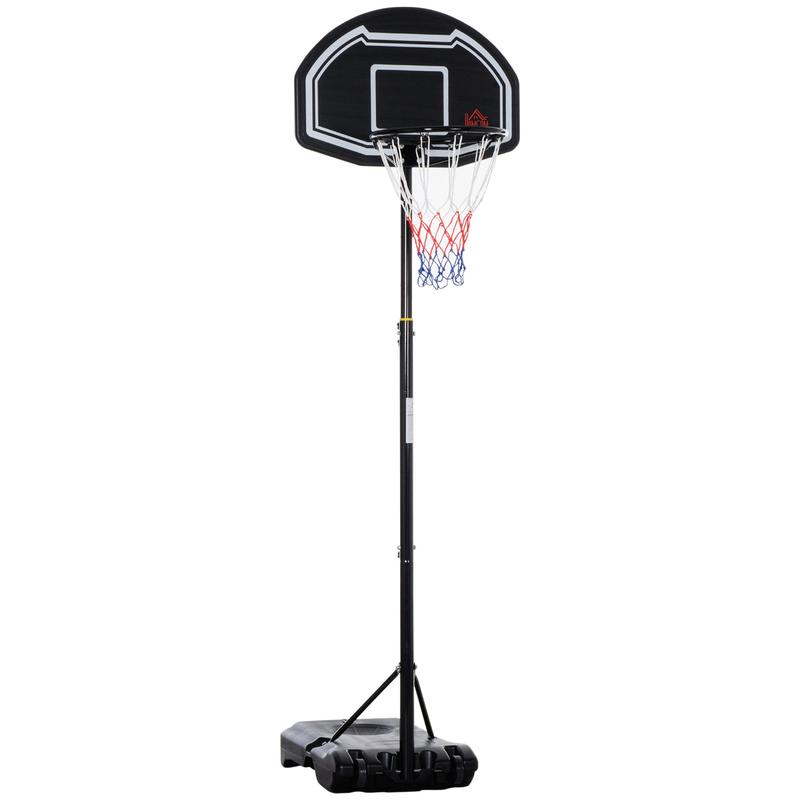 HOMCOM Adjustable Basketball Hoop and Stand, with Wheels and Weight Base Black 0