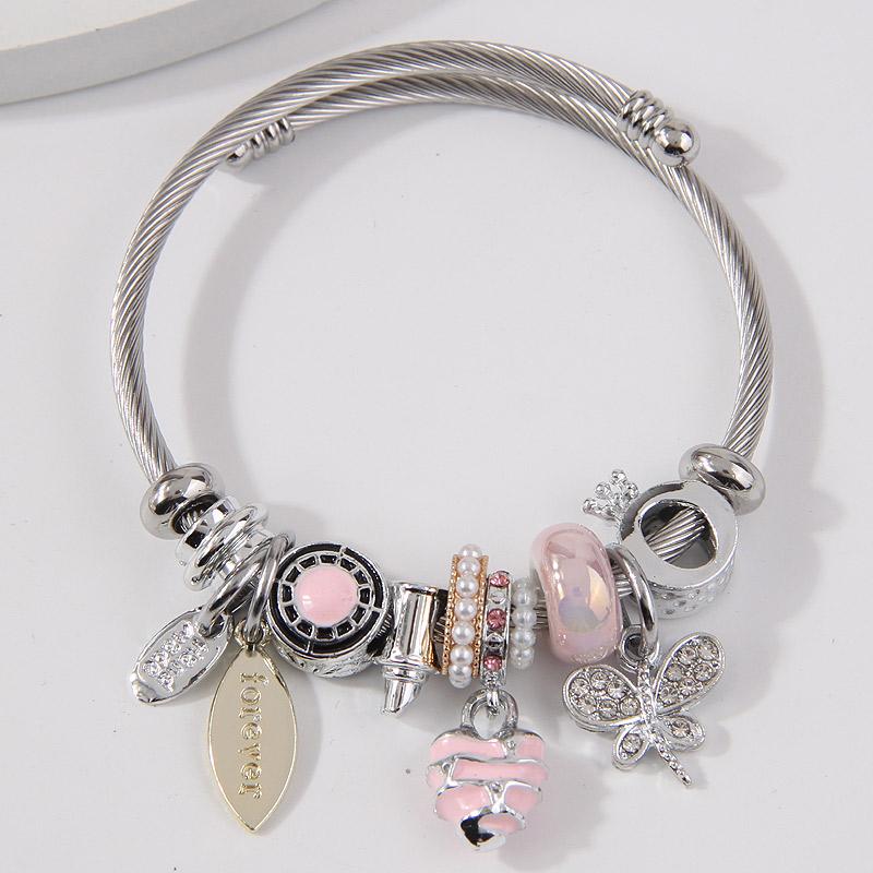 Gift Message  Charm Bracelet  with Charms -  Stainless Steel 2