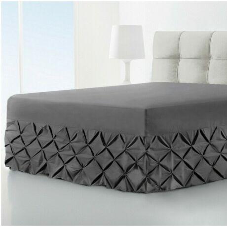 Pin Tuck Extra Deep Fitted Valance Bed Sheet 100% Egyptian Cotton Single Double King Bed Size 4