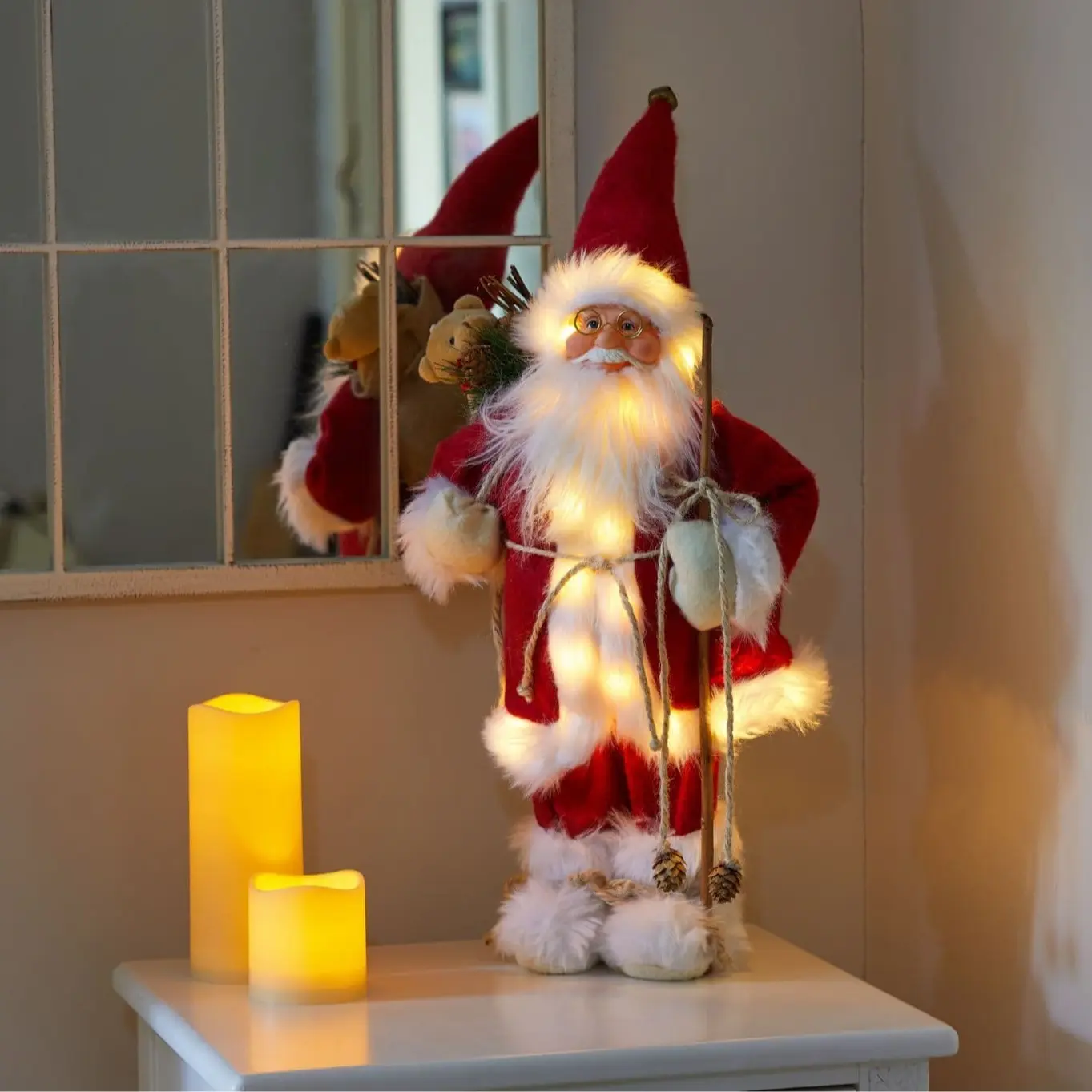 45cm LED Standing Santa Large Inlit Father Christmas