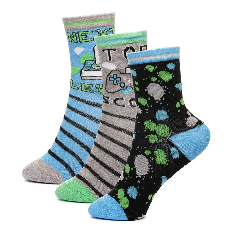 A2Z 4 Kids Boys 6 Pack Football Design Striped Crew Socks Premium Athletic Socks Football Game Themed Socks Durable Comfortable Young Athletes Shoe Size 2-3 (6-8.5), 3-6 (9-12), 7-10 (12.5-3.5) 2