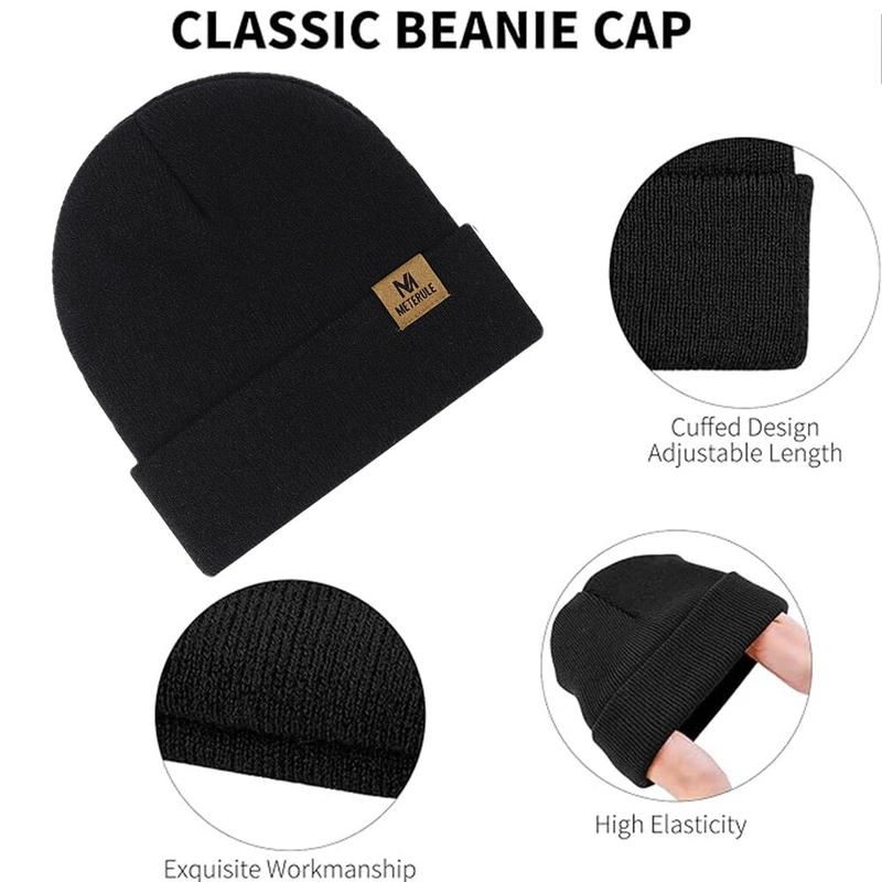 Riding Hat Knit Cuffed Beanie for Men Women Winter Warm Knitted Beanie Hats for Skiing Outdoor Camping Traveling Cycling Cap 1