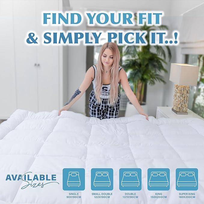 ACRALI HOME Mattress Topper Bed 4 Inch/10cm Quilted Single Mattress Topper Thick Breathable Hypoallergenic 3