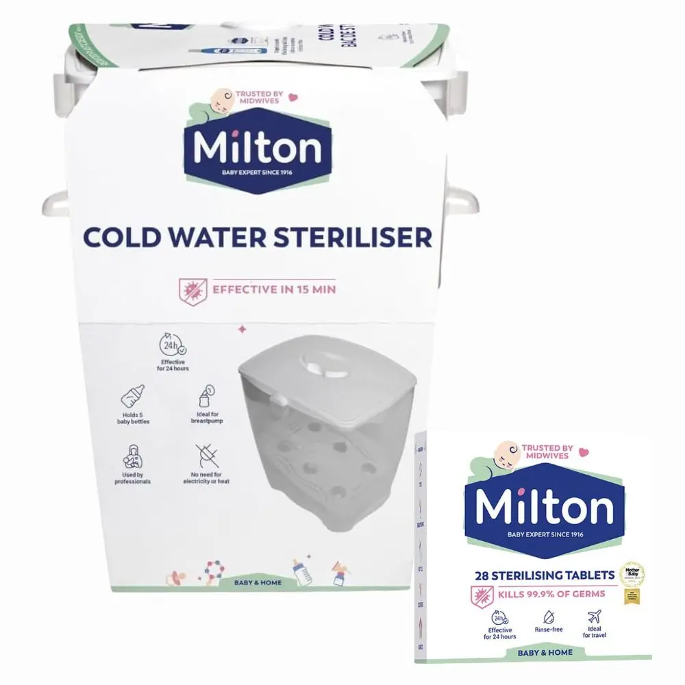 Milton Cold Water Steriliser x 1 & Milton Sterilising Tablets 28 x 1